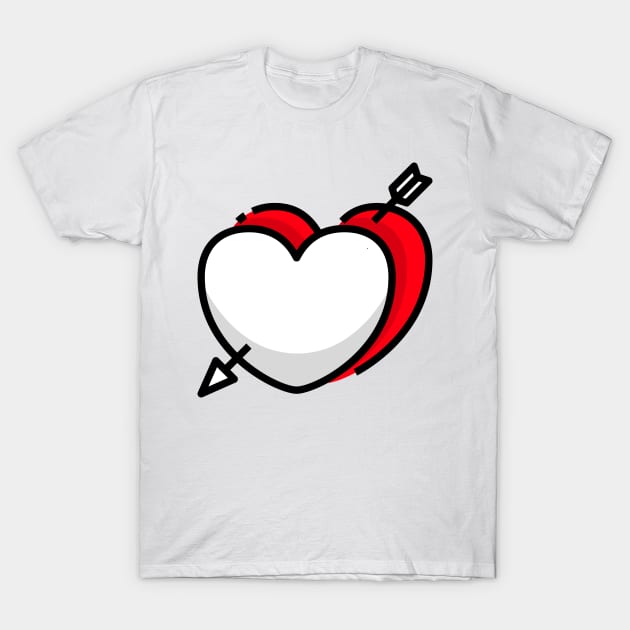 Love Heart Arrow T-Shirt by BradleyHeal